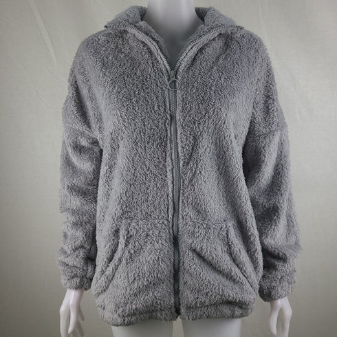 Autumn and Winter Wool Zip Cardigan Double-sided Fleece Jacket